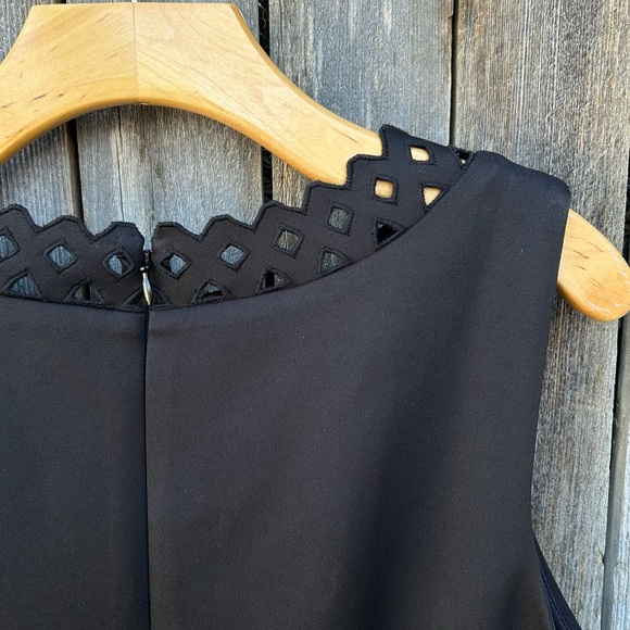 White House Black Market Sleeveless Scuba Fit And Flare Cutout Dress Black 10 - Picture 13 of 16